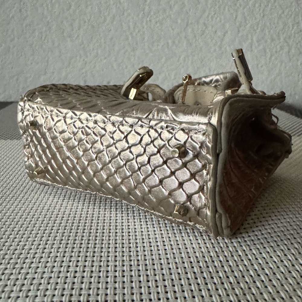 Gold Alligator Embossed Mini Bag Charm - Picture 6 of 6